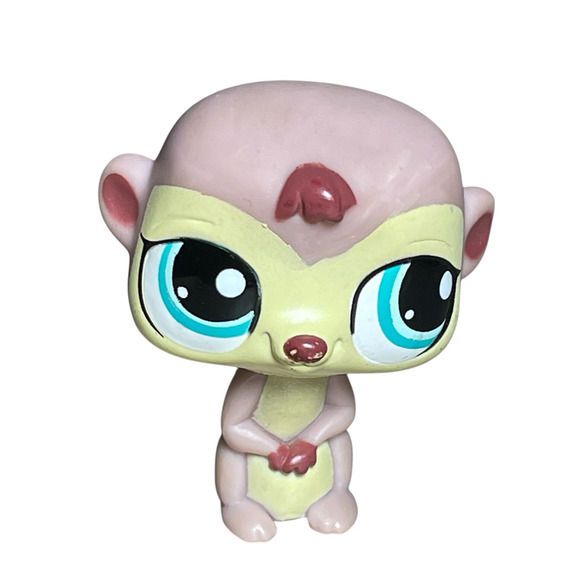 Littlest Pet Shop Dusty Pink Meerkat #1564 Teal Cyan Dot Eyes LPS - Picture 1 of 8